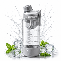 butelka na wodę z uchwytem, sportowy bidon z miarką 800ml galaxy szary