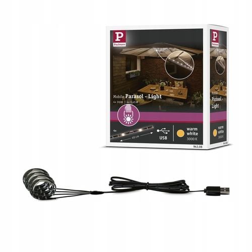 Zestaw Oświetlenia LED do Parasola Ogrodowego Markizy Namiotu USB PL94208 na Arena.pl