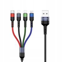 KABEL PLECIONY USAMS U26 4W1 3M 2A DO IPHONE/MICROUSB/USB-C SZYBKOŚĆ