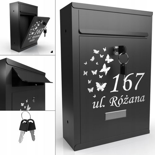 ANTYKOROZYJNA SKRZYNKA NA LISTY Z NUMEREM DOMU | POCZTOWA ADRES |A4 na Arena.pl