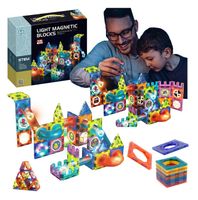 KLOCKI MAGNETYCZNE ŚWIECĄCY TOR KULKOWY PANELE DLA DZIECI ZESTAW KLOCKÓW