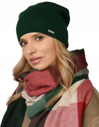 Damska CZAPKA jesienna modny styl podpinana POLSKI PRODUCENT zimowa UNI V3 na Arena.pl