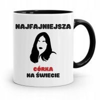 Kubek Czarny Dla Córki Najfajniejsza Na Świecie Z Nadrukiem Ze Zdjęciem