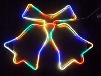 GWIAZDA DZWONKI DUŻE OZDOBA ŚWIĄTECZNA NEON LED NA STAŁE KOLOROWA 62 cm
