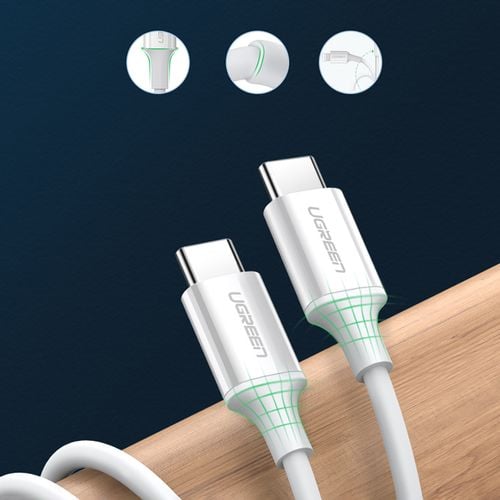 kabel przewód usb-c - usb-c pd qc afc 1.5m - biały na Arena.pl