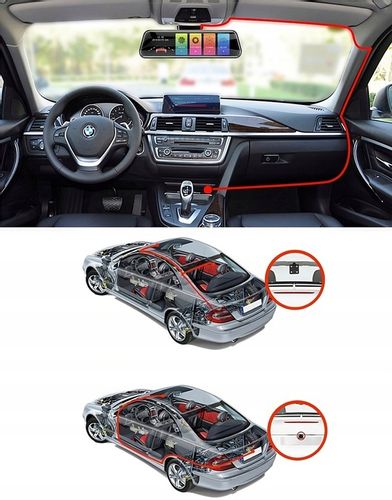 WIDEOREJESTRATOR JAZDY DOTYKOWY KAMERA COFANIA REJESTRATOR PRZÓD TYŁ MenuPL na Arena.pl