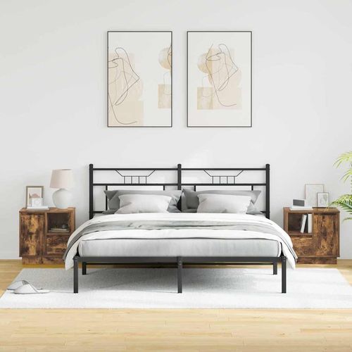 Szafka Nocna z szufladą z 2 pcs Wędzony dąb 50 x 34.5 x 50 cm na Arena.pl