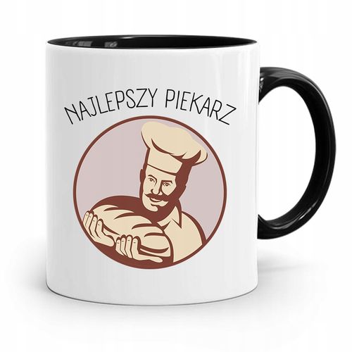 Kubek Czarny Dla Piekarza Najlepszy Piekarz Z Nadrukiem Ze Zdjęciem na Arena.pl