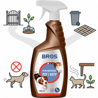 BROS Płyn Odstraszający Na Psy i Koty Spray 500ml Skutecznie Chroni 7 Dni