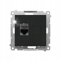 GNIAZDO KOMPUTEROWE RJ45 kat.6 POJEDYNCZE SIMON 55 T61.01/149 CZARNY MAT