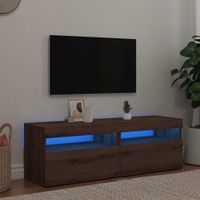 Szafki TV z LED, 2 szt., dąb artisan, materiał drewnopochodny