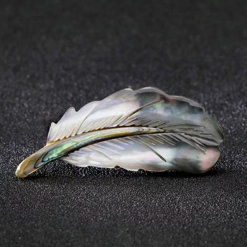 PINETS broszka Pióro Piórko masa perłowa Ozdoba na Arena.pl