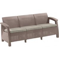 Sofa kanapa ogrodowa 3-osobowa z poduszkami Corfu