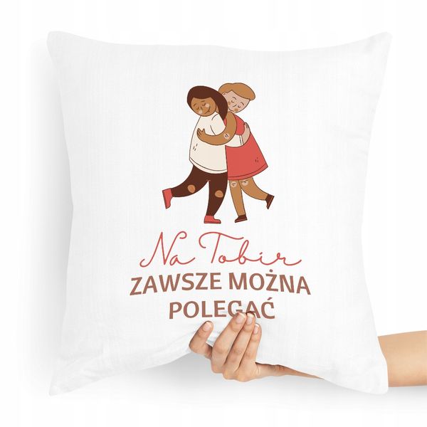 Poduszka Dla Przyjaciela Można Zawsze Polegać Z Nadrukiem Ze Zdjęciem zdjęcie 1