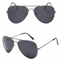 Okulary Przeciwsłoneczne Pilotki Grafit/Czarny Męskie Damskie + Gratisy