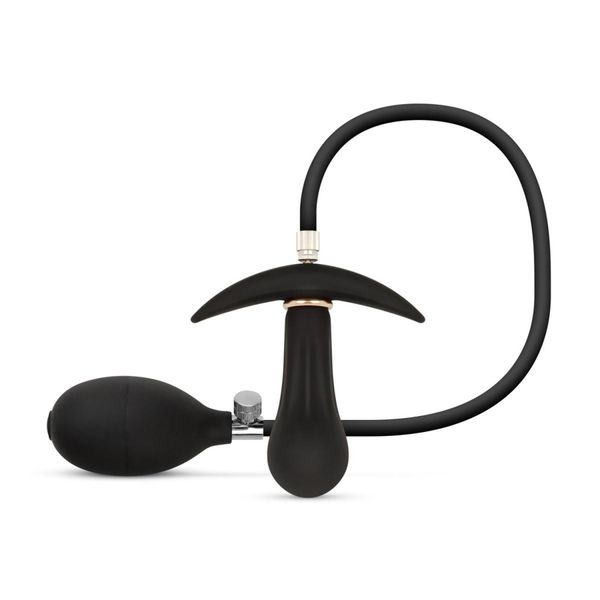 Anal Collection - Inflatable Butt Plug With Pump 8 Cm - Black zdjęcie 1