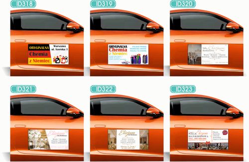 Magnes na samochód reklama magnetyczna 60x30 KOMPLEKSOWE USŁUGI PPOŻ BHP na Arena.pl