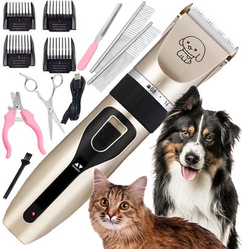 MASZYNKA DO STRZYŻENIA PSÓW PSA KOTA ZWIERZĄT ZESTAW CICHA PROFESJONALNA na Arena.pl