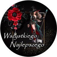 Opłatek na tort Wiedźma Czarownica Miotła Postać Kobieta Urodziny 18 30 40