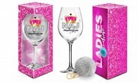 ladies time   kieliszek do wina signoria 700ml + pompon    najmądrzejsza
