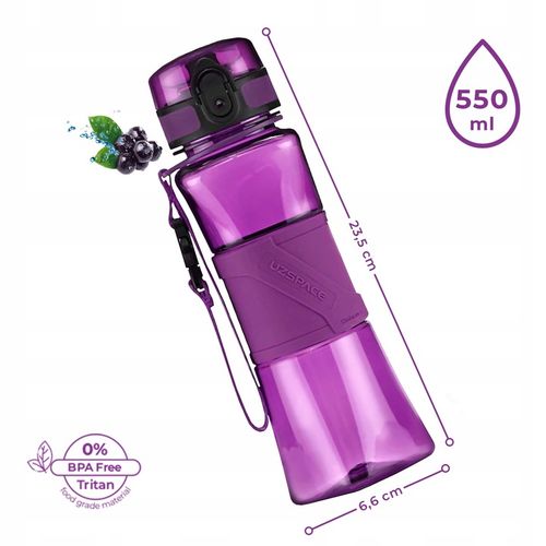 BUTELKA NA WODĘ SPORTOWA 550ML SHAKER DO BIAŁKA DO ODŻYWEK TRITAN FIOLETOWY na Arena.pl