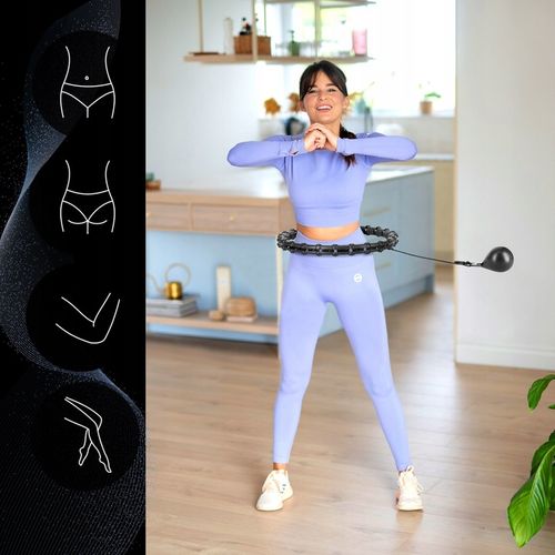 HULA HOP PLUS SIZE BLACK Z WYPUSTKAMI I OBCIĄŻNIKIEM HMS HHW11 DUŻE KOŁO na Arena.pl