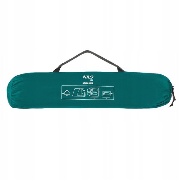 NILS Namiot Turystyczny 2osobowy Wodoodporny + Pokrowiec + Lampa Kempingowa zdjęcie 16