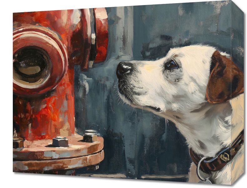 Obraz 50x40cm Kumpel przy Hydrancie zdjęcie 1