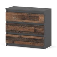 Komoda 3 Szuflady 80cm Szafka Rtv Biała Vintage Do Sypialni Duża Nowoczesna