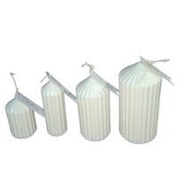 Świece Dekoracyjne Białe Sojowe Naturalne Zestaw 4 Świec Cylindryczne