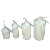 Świece Dekoracyjne Białe Sojowe Naturalne Zestaw 4 Świec Cylindryczne