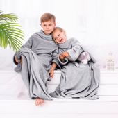 Koc z rękawami Lazy 90x105 Srebrny DecoKing
