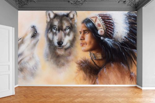 Fototapeta WILK INDIANIN INDYJSKI WILKI 370x250 na Arena.pl