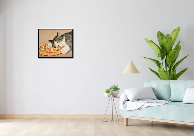 Plakat 60x50cm Pizza Dla Kota zdjęcie 4