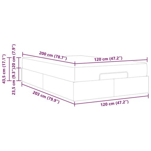 Ramka łóżka Jasnoszary 120 x 200 cm tkanina na Arena.pl