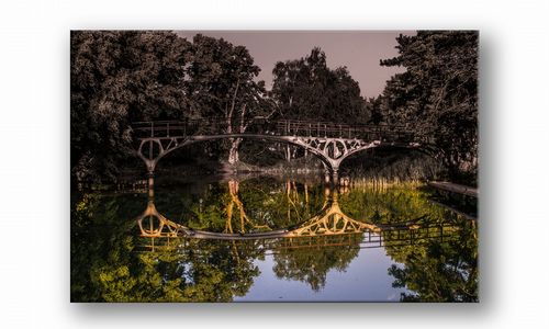 OBRAZ NA PŁÓTNIE 068 Most w lesie 40x30cm na Arena.pl