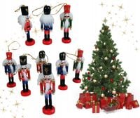 Drewniany dziadek do orzechów zawieszka na choinkę 6szt