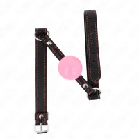kink ball gag pink gold 4 cm - pasek 60x2 cm, silikon i metal