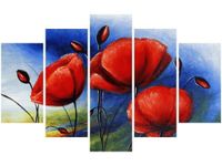 70 100CM OBRAZ 5 ELEM MAKI POLU DRUK PŁÓTNO