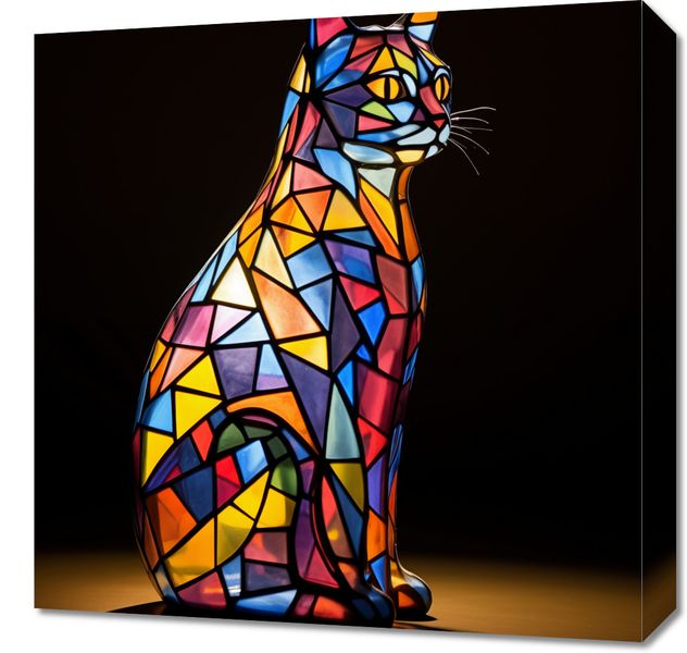 Obraz 50x50cm Koci Witraż zdjęcie 1
