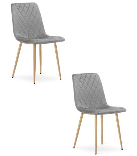 Krzesło TURIN - jasny szary aksamit / nogi kolor drewna x 2 na Arena.pl