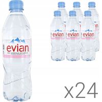 EVIAN WODA MINERALNA 0,5 L (500 ml) x 24 - NIEGAZOWANA PET