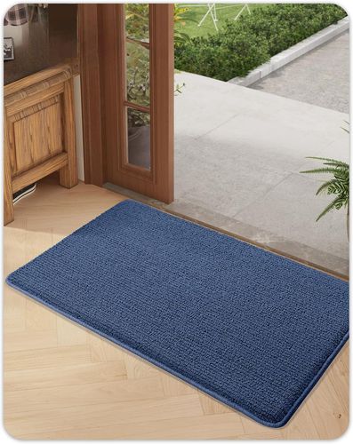 Mata Drzwiowa Wycieraczka 80 x 120 cm Antypoślizgowa Chłonna Granatowa na Arena.pl