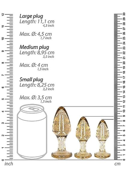 Acrylic Goldchip Butt Plug Set - Gold zdjęcie 4