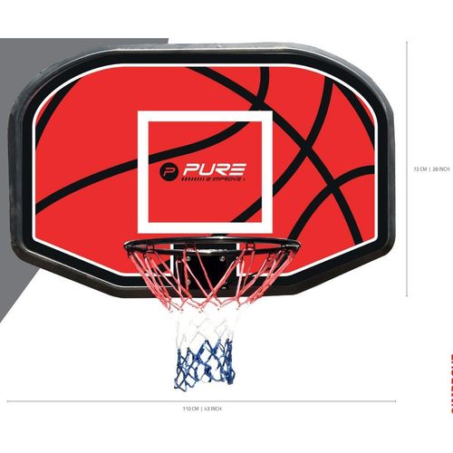 TABLICA DO KOSZYKÓWKI 110x73x3CM OBRĘCZ 45CM PURE 2 IMPROVE na Arena.pl