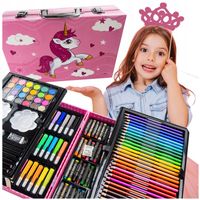 Zestaw ARTYSTYCZNY do RYSOWANIA MALOWANIA DLA DZIECI DZIEWCZYNEK 145 EL.