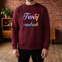 Bluza crewneck burgundowa z Twoim nadrukiem XXL