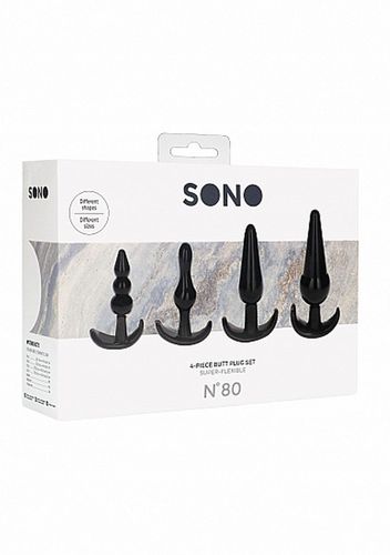 No. 80 - 4-Piece Butt Plug Set - Black na Arena.pl