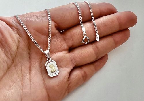 Srebrny medalik Matka Boska 925 + łańcuszek 45 cm komunia / chrzest prezent na Arena.pl