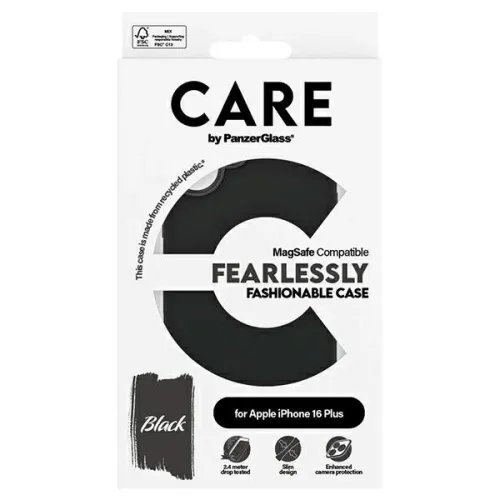 Etui CARE by PanzerGlass Fashion Case z MagSafe na iPhone 16 Plus - czarne na Arena.pl